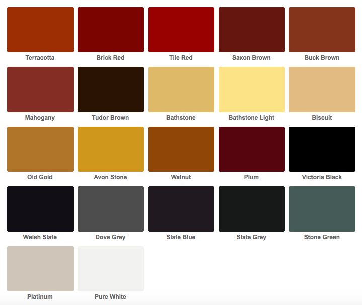 Prestige Colour Chart